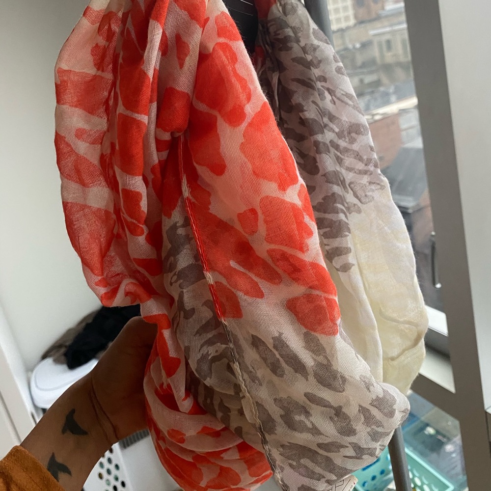 Multi color spotted infinity scarf